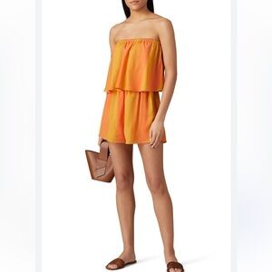 Show Me Your Mumu Striped Strapless Thelma Romper Sunkissed Stripe size Small